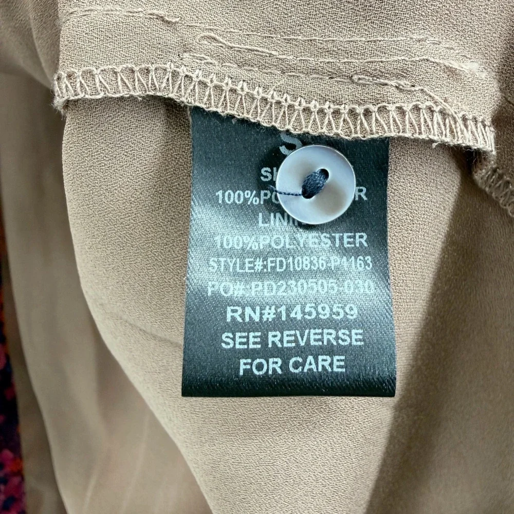 Dress Forum Short Sleeve Floral Button Front Midi Dress in Purple Red Size S NWT - Picture 10 of 13